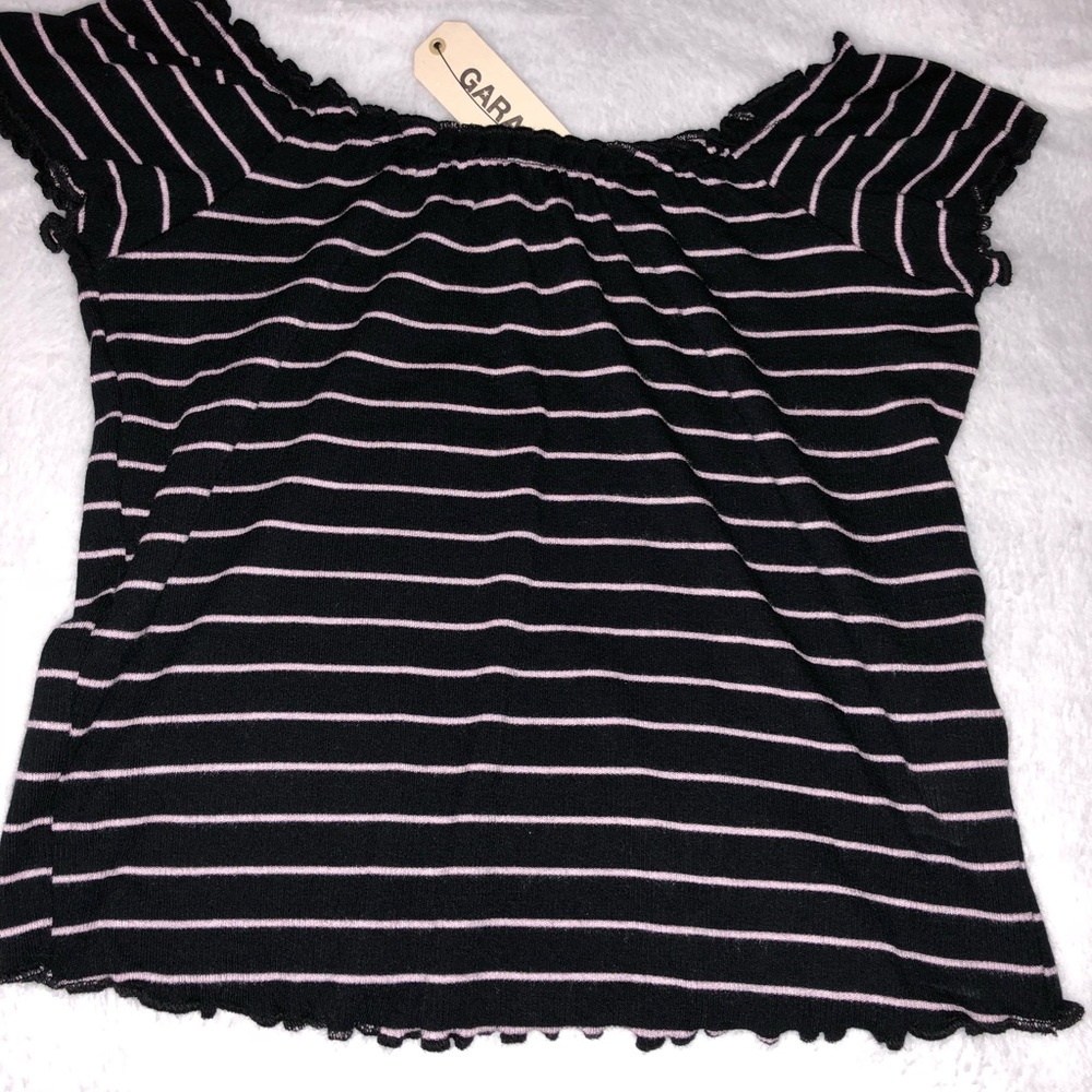 Striped off the shoulder Top